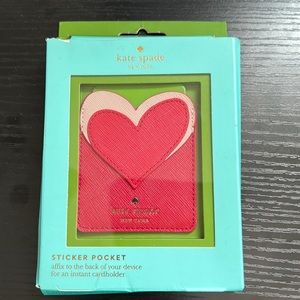 Kate Spade post red heart sticker card holder